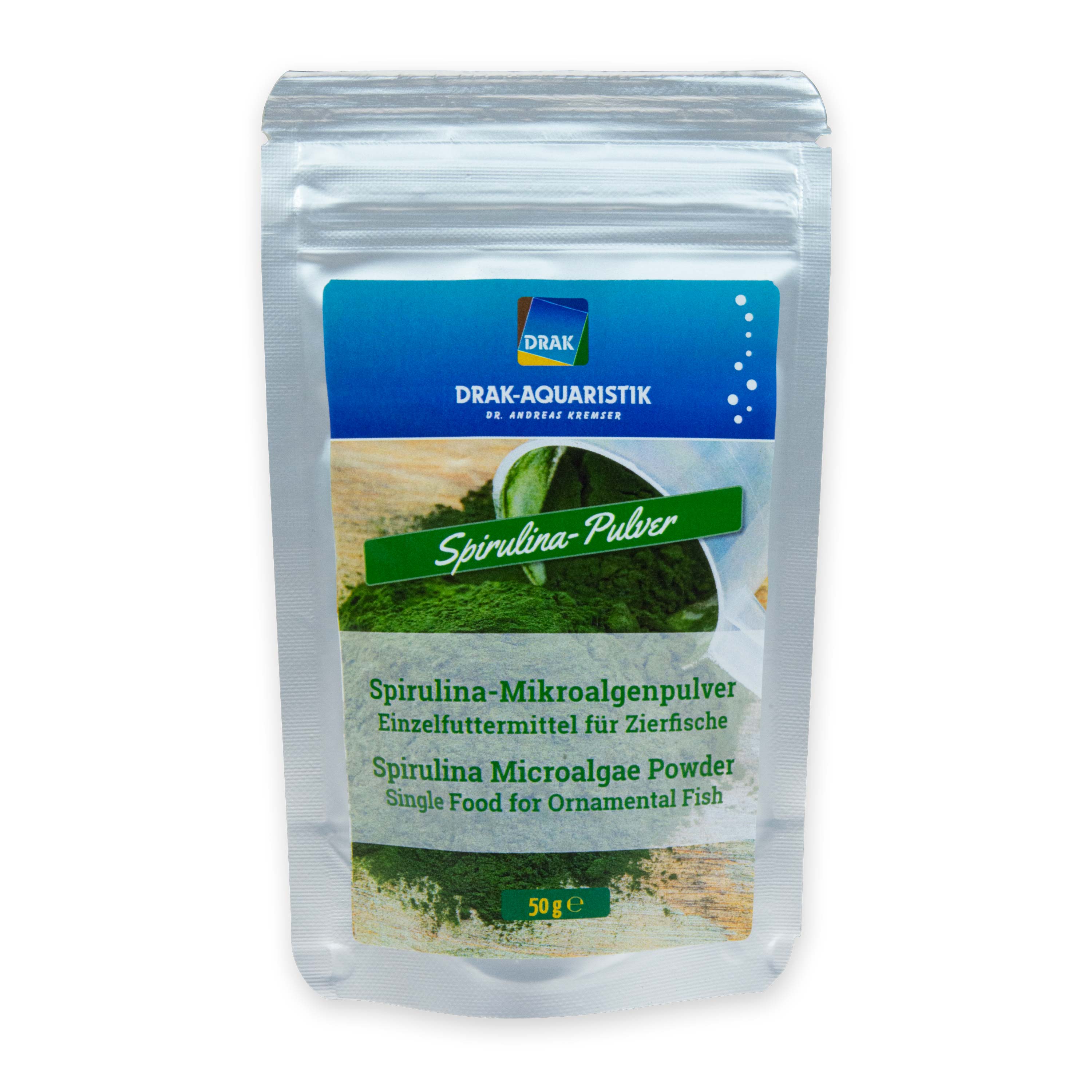Spirulina-Mikroalgenpulver 50 g Standbodenbeutel