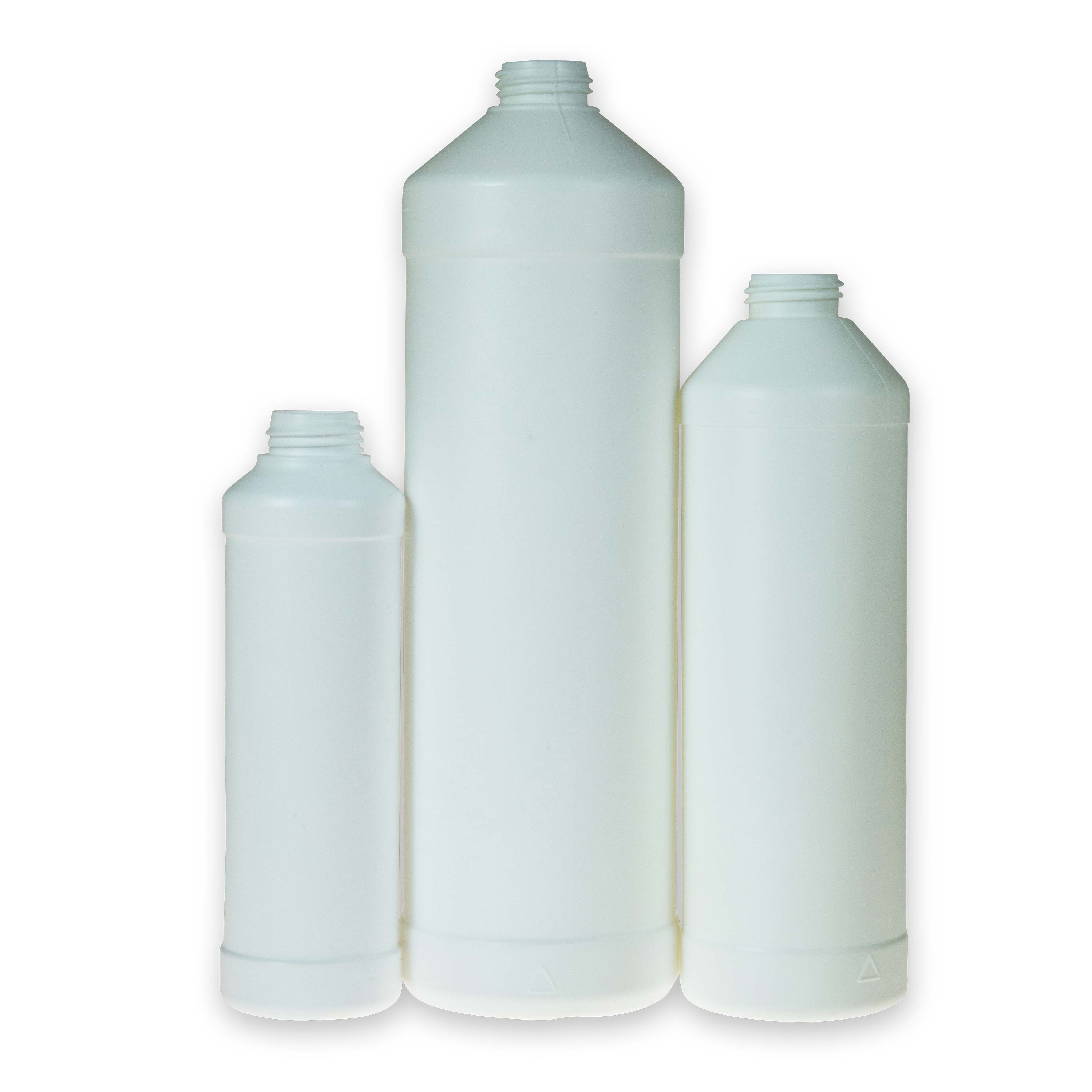 Zylindrische Rundflasche aus HDPE weiß